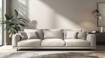Modern Sofa Interior Decor: A photo featuring a modern sofa as part of interior decor