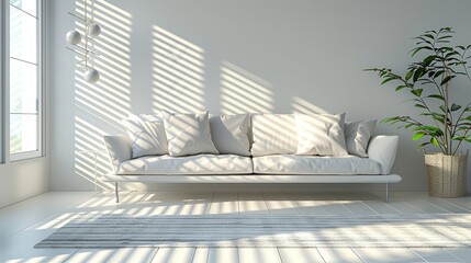 Modern Sofa Urban Living: A 3D vector illustration showcasing modern sofas in an urban living environment