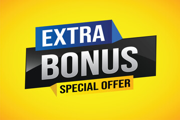 extra bonus word concept vector illustration with lines 3d style for social media landing page, template, ui, web, mobile app, poster, banner, flyer, background, gift card, coupon, label, wallpaper

