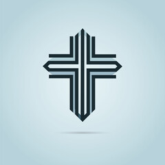 Obraz premium vector cross symbol. Icons set. Cross of christian religion. Jesus Christ and God, faith sign. Church and pray, religion and resurrection.