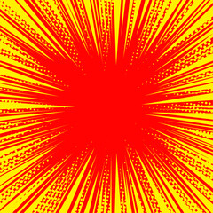 Abstract cartoon style halftone zoom pattern. Comic background. Dotted background with circles, dots, small scale dots.