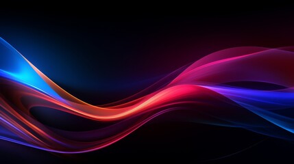 Abstract digital wallpaper featuring swirling neon lines and geometric shapes on a dark background, ideal for technology themes,