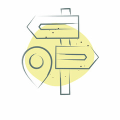 Icon Destination. related to Navigation symbol. Color Spot Style. simple design illustration