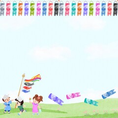 koinobori  blue background