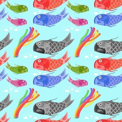 Fototapeta premium seamless pattern with koinobori