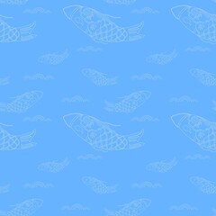 seamless pattern with koinobori