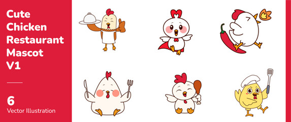 Cute Chicken Restaurant Mascot 1