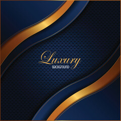  luxury curve lines blue and gold Square size background, elements, perfect marketing materials, Modern banners websites, premium Illustration.