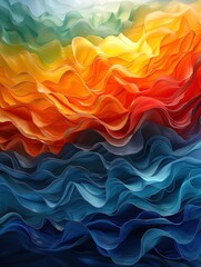 Obraz premium Colorful abstract painting illustration wallpaper background, creative artwork, wave lines, dreamy colors, visual art decoration painting 