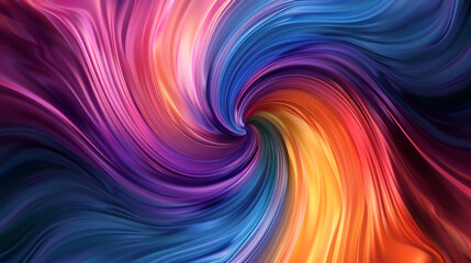 Naklejka premium Abstract tunnel vivid rainbow colored swirl 3d shape futuristic festival creative wallpaper.
