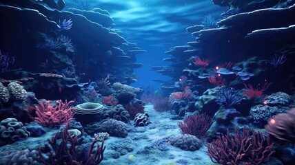 Naklejka na ściany i meble Serene Depths of Coral Ecosystem
