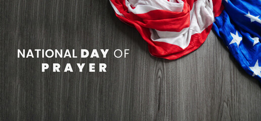 Naklejka premium National Day of Prayer with USA flag