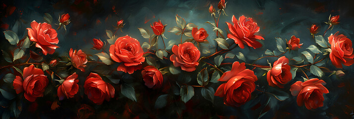 poppy flowers,
 Red Roses