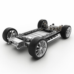 EV Car flat rendering of the electric vehicle platform