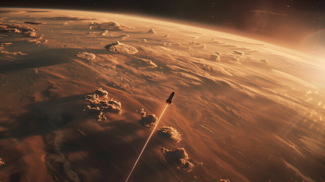 spacecraft above mars - Powered by Adobe
