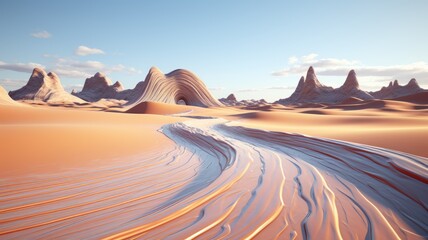Fototapeta na wymiar Dunes: Sculpted Sands Under Serene Skies