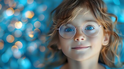 Spontaneous Cheer: Portrait of a Radiant Child with Glasses
