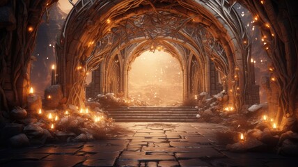 Naklejka premium Enchanted Archway in Twilight Forest