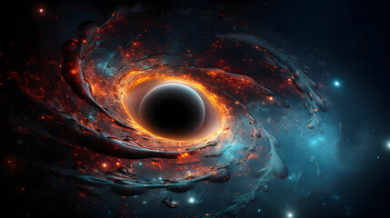 Digital galaxy colorful black hole scene abstract graphic poster web page PPT background