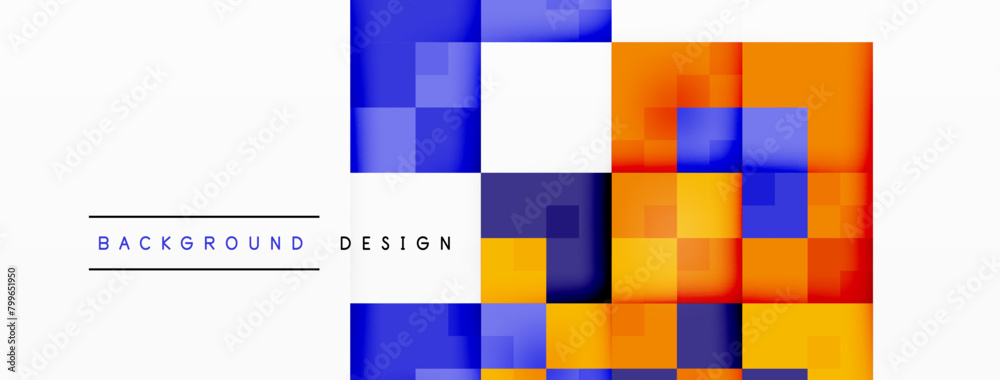 Aufkleber colorfulness pops on a white background with rectangles of varying tints and shades like electric bl