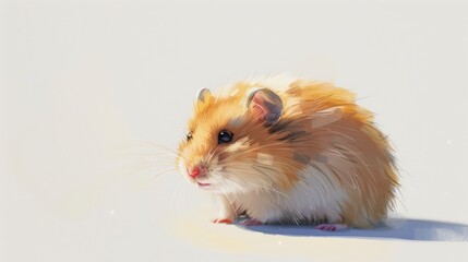 Fluffy Hamster on Soft Background
