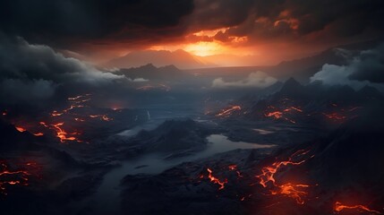 Fototapeta premium sunset in the mountains