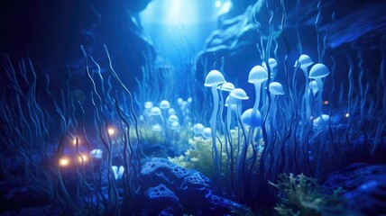Enchanted Abyssal Blue Coral Garden