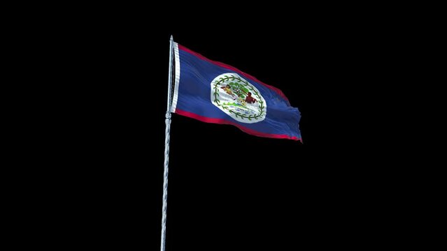 Belize flag Waving Realistic With Sky with Alpha Channel