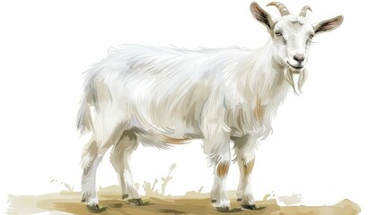 Elegant Goat Illustrated in Fine Detail

