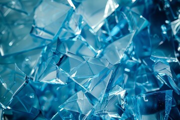 Shattered Azure: Abstract Fragments of Glassy Intrigue