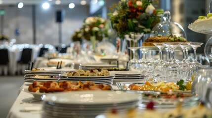 A table set up with refreshments for the guests attending the awards ceremony.