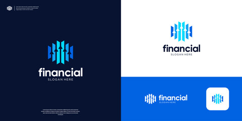 Financial arrow logo design vector.