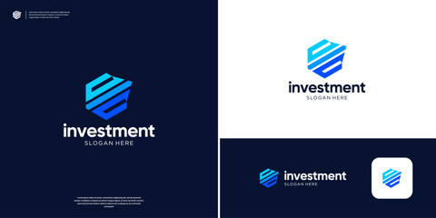 Modern financial logo design. Abstract arrow symbol for investment, accounting and business.