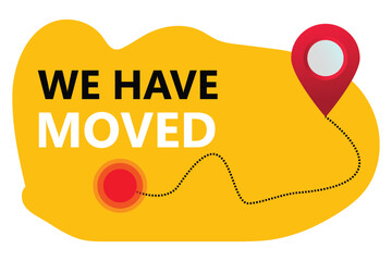 We have moved. Navigation map with pointers. Map location with changed the address Vector illustration