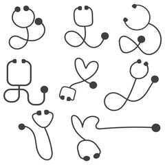 isolated vector stethoscope set