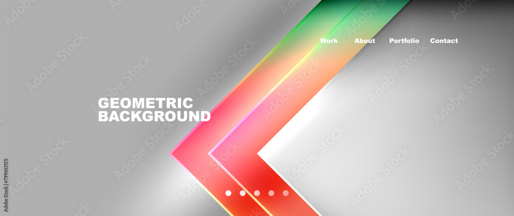 Aufkleber a geometric background with colorful arrows on a gray background . high quality