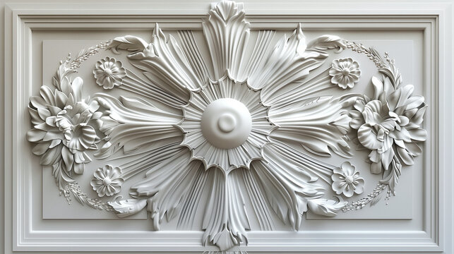 a white bas relief background design in the elegant Art Deco style, featuring geometric patterns, sleek lines, and motifs inspired by the Jazz Age.