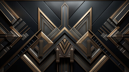 Obraz premium a bas relief background design in the elegant Art Deco style, featuring geometric patterns, sleek lines, and motifs inspired by the Jazz Age.