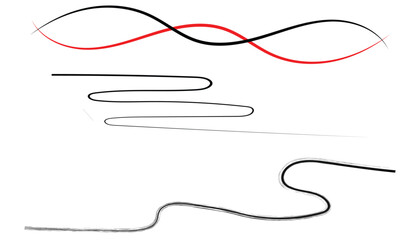 Hand drawn collection of curly swishes, swashes, swoops. Calligraphy swirl. Quotes icons. Highlight text elements.eps10.