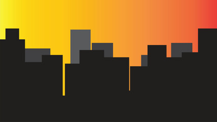 cityscape silhouettes vector illustration. Night town skyline or black city buildings isolated on white background. night city. vector night town