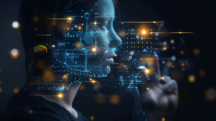 Representing the integration of artificial intelligence in business visioning for sustainable growth. Using modern technology as tools to grow your company's sales using AI