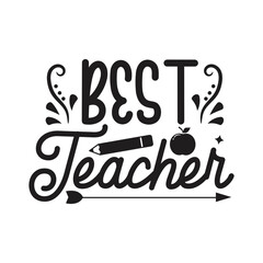 Best Teacher Vector Design on White Background
