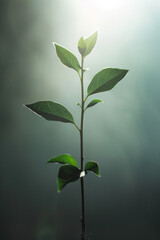 A single plant in its natural habitat, surrounded by negative space to draw attention to its beauty and simplicity. 