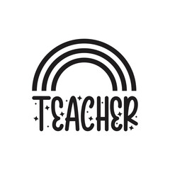 Rainbow Teacher Vector Design on White Background