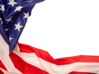Part of the American flag is on a transparent background.