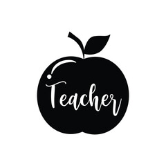 Apple Teacher Vector Design on White Background