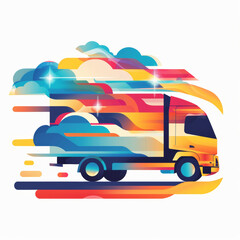 Illustration of colorful truck 