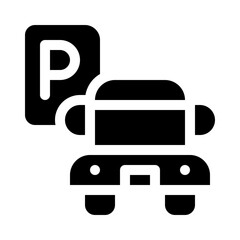 car parking glyph icon