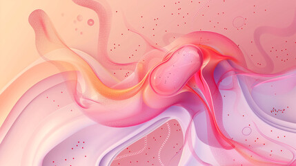 Abstract illustration concept of endometriosis, menstruation, period pains and contractions, female reproductive system