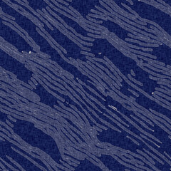 Denim blue dye effect seamless woven linen background, Distressed ink blotch mottled repeat pattern design for fashion, home decor and wallpaper.